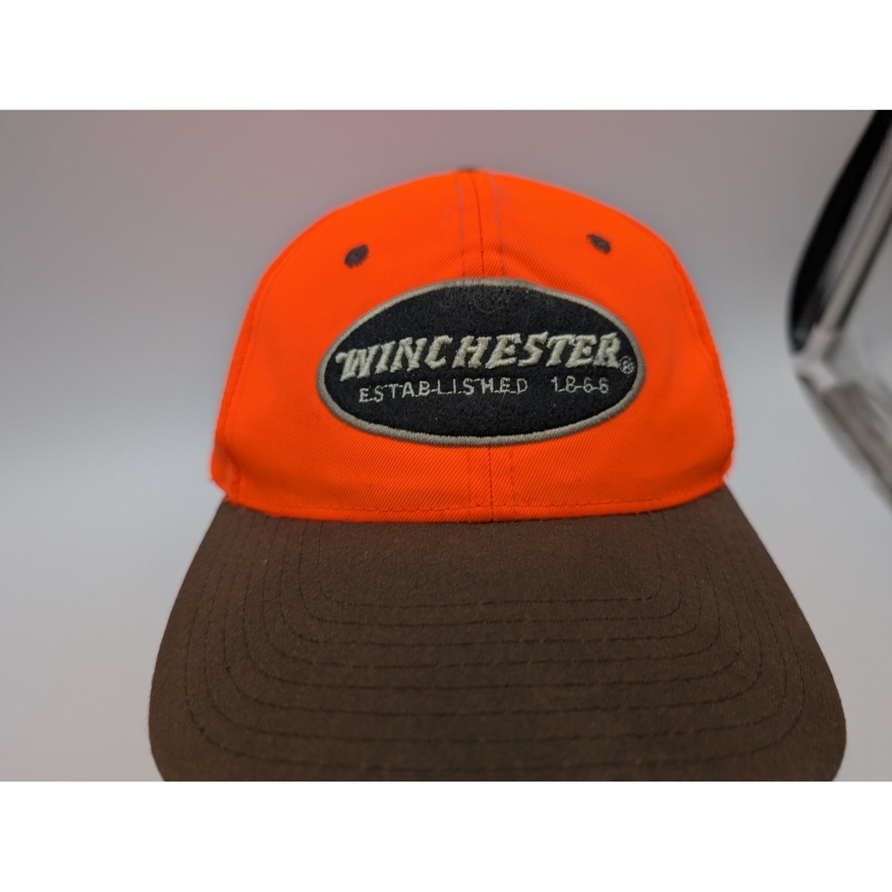 Winchester Established 1866 Blaze Orange Brown Hunting Hat Adjustable Strap Back